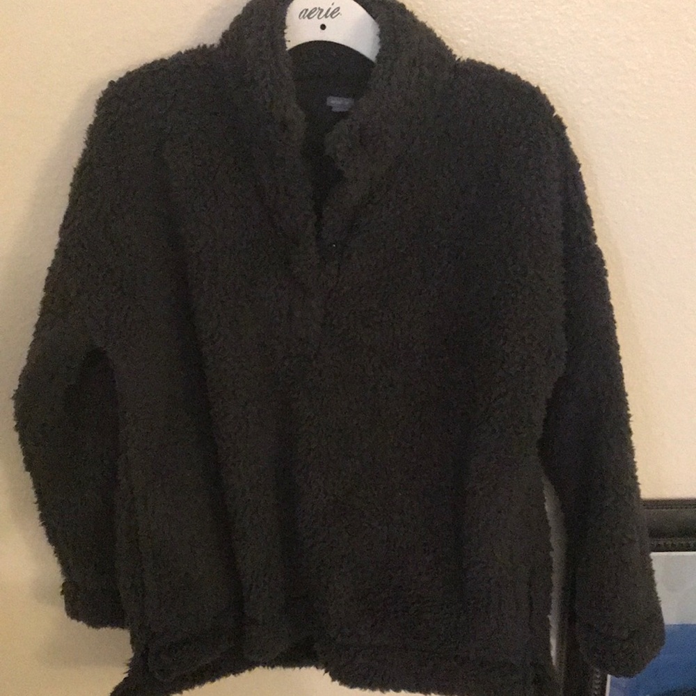 Aerie gray sherpa pullover-size medium